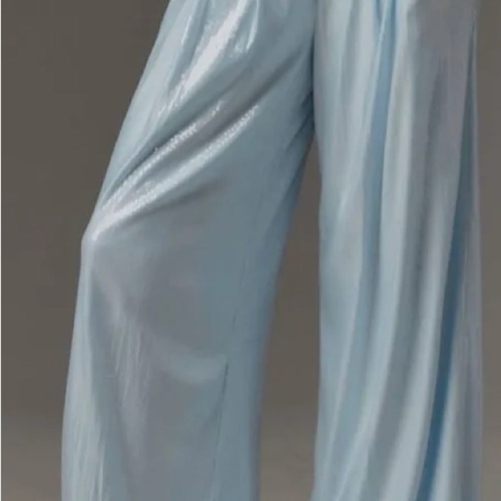 ‼️WOW‼️Anthropologie Light 🩵💙Blue SEQUENCE Wide Leg Pants‼️ - Picture 14 of 16